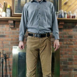 GEORGE Metallic Gray Button Up Dress Shirt